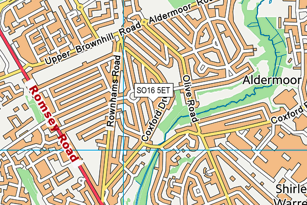 SO16 5ET map - OS VectorMap District (Ordnance Survey)