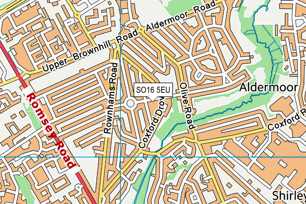 SO16 5EU map - OS VectorMap District (Ordnance Survey)