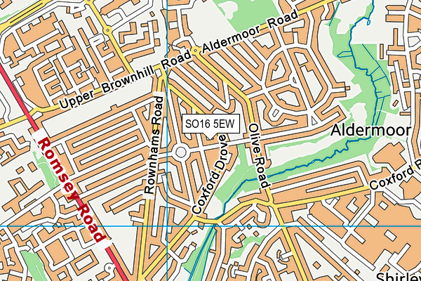 SO16 5EW map - OS VectorMap District (Ordnance Survey)