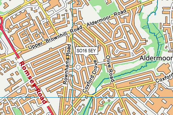 SO16 5EY map - OS VectorMap District (Ordnance Survey)