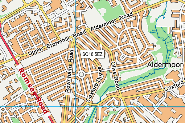 SO16 5EZ map - OS VectorMap District (Ordnance Survey)