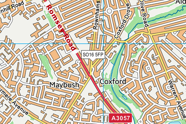 SO16 5FP map - OS VectorMap District (Ordnance Survey)