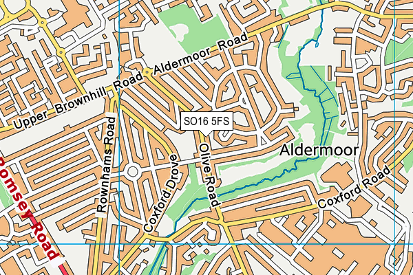 SO16 5FS map - OS VectorMap District (Ordnance Survey)