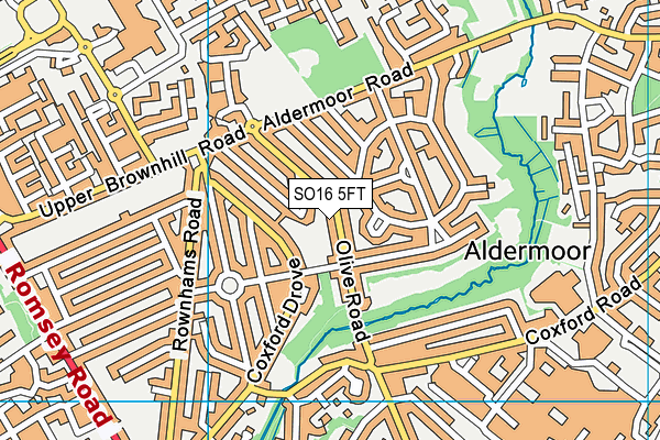 SO16 5FT map - OS VectorMap District (Ordnance Survey)