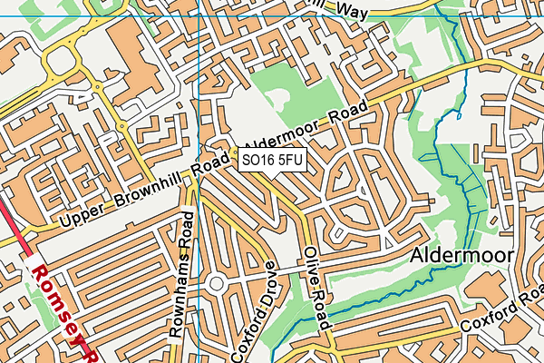 SO16 5FU map - OS VectorMap District (Ordnance Survey)
