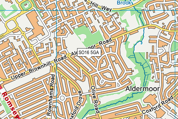 SO16 5GA map - OS VectorMap District (Ordnance Survey)