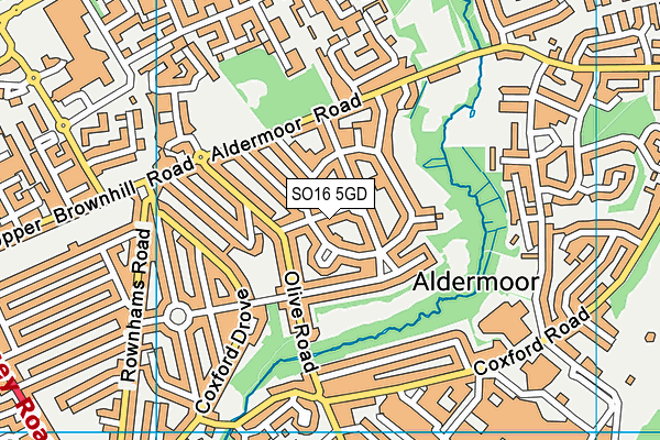 SO16 5GD map - OS VectorMap District (Ordnance Survey)