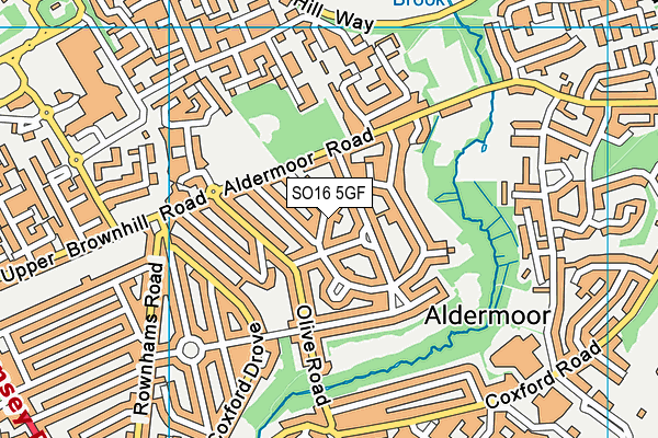 SO16 5GF map - OS VectorMap District (Ordnance Survey)