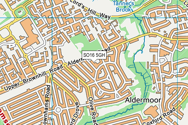 SO16 5GH map - OS VectorMap District (Ordnance Survey)