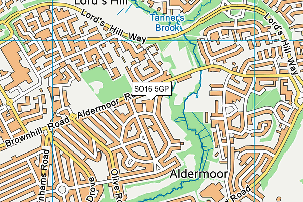 SO16 5GP map - OS VectorMap District (Ordnance Survey)