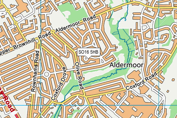 SO16 5HB map - OS VectorMap District (Ordnance Survey)