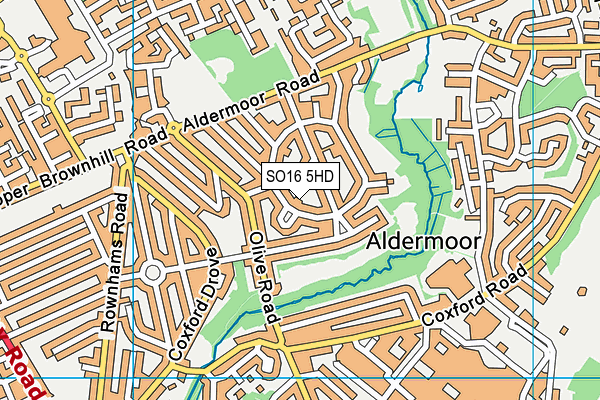 SO16 5HD map - OS VectorMap District (Ordnance Survey)