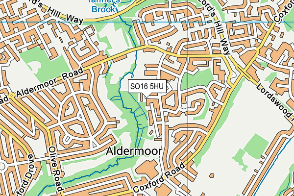 SO16 5HU map - OS VectorMap District (Ordnance Survey)