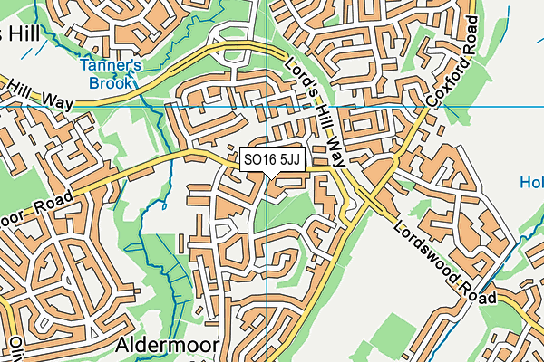 SO16 5JJ map - OS VectorMap District (Ordnance Survey)