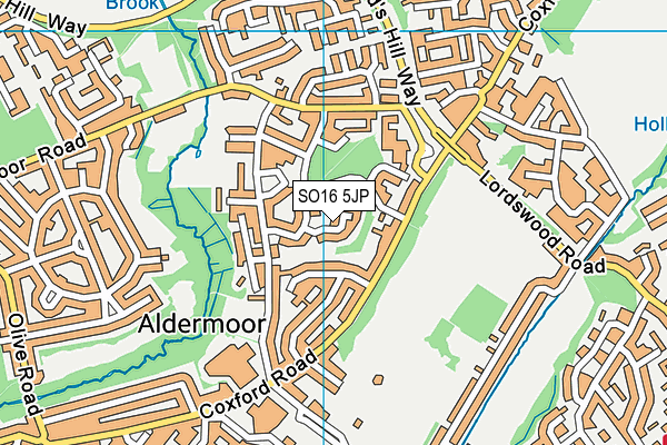 SO16 5JP map - OS VectorMap District (Ordnance Survey)