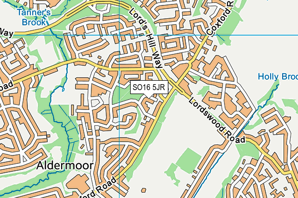 SO16 5JR map - OS VectorMap District (Ordnance Survey)