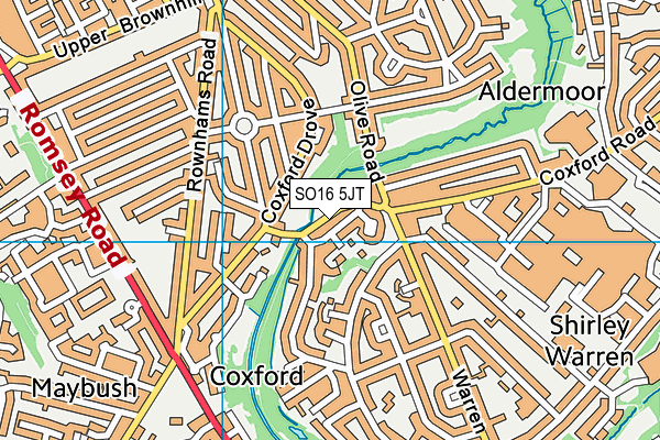 SO16 5JT map - OS VectorMap District (Ordnance Survey)