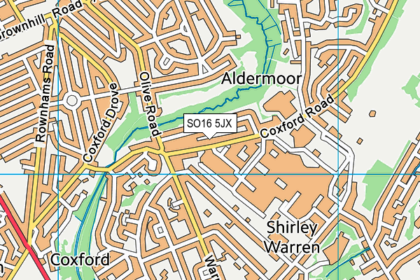 SO16 5JX map - OS VectorMap District (Ordnance Survey)