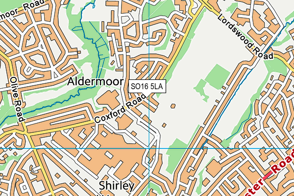 SO16 5LA map - OS VectorMap District (Ordnance Survey)