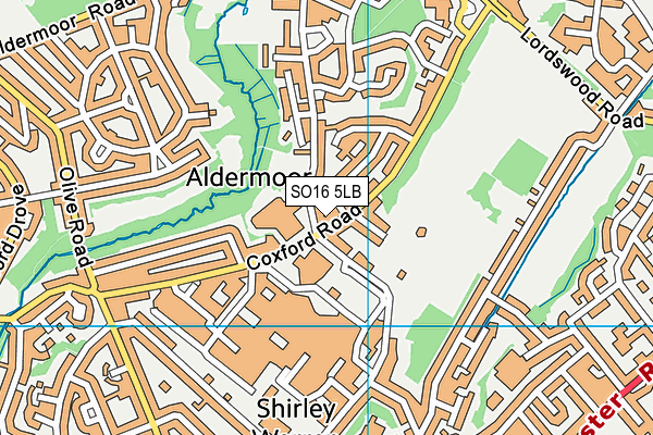 SO16 5LB map - OS VectorMap District (Ordnance Survey)