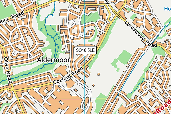 SO16 5LE map - OS VectorMap District (Ordnance Survey)