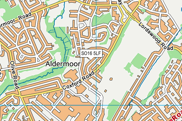 SO16 5LF map - OS VectorMap District (Ordnance Survey)