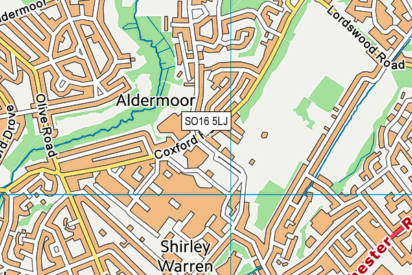 SO16 5LJ map - OS VectorMap District (Ordnance Survey)