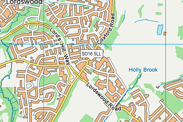 SO16 5LL map - OS VectorMap District (Ordnance Survey)