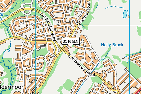 SO16 5LN map - OS VectorMap District (Ordnance Survey)