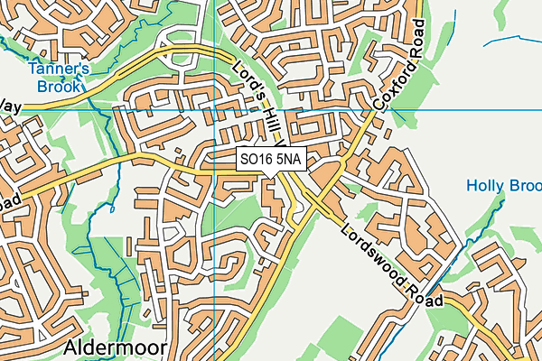 SO16 5NA map - OS VectorMap District (Ordnance Survey)