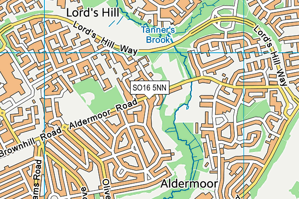 SO16 5NN map - OS VectorMap District (Ordnance Survey)