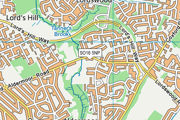 SO16 5NP map - OS VectorMap District (Ordnance Survey)