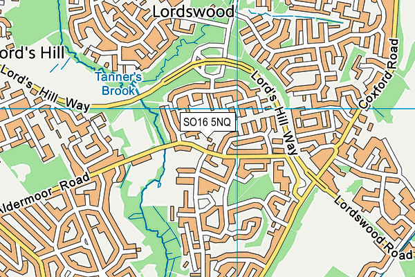 SO16 5NQ map - OS VectorMap District (Ordnance Survey)