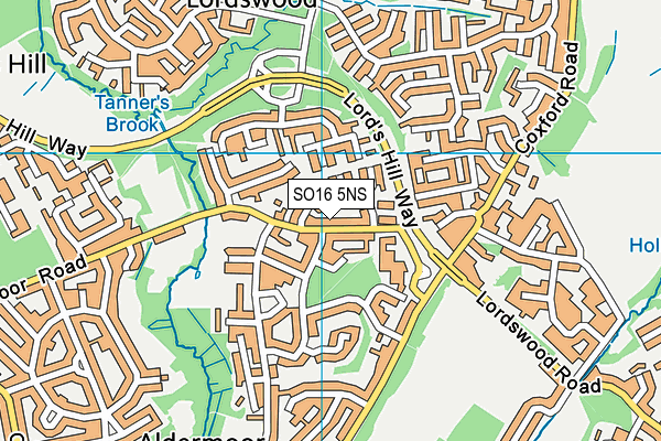 SO16 5NS map - OS VectorMap District (Ordnance Survey)