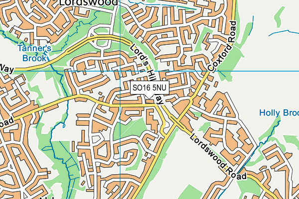 SO16 5NU map - OS VectorMap District (Ordnance Survey)