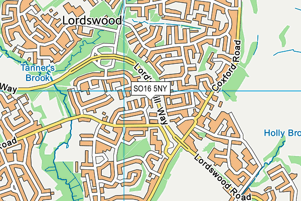 SO16 5NY map - OS VectorMap District (Ordnance Survey)