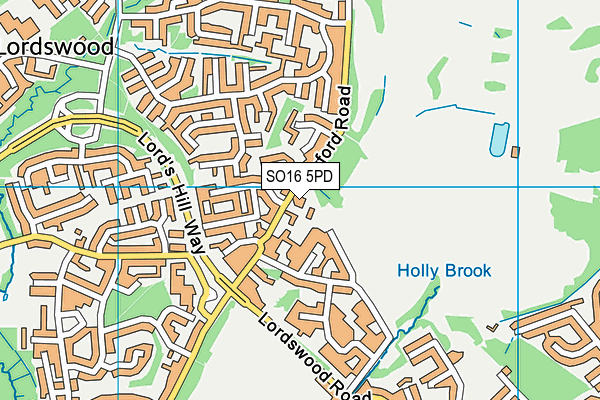 SO16 5PD map - OS VectorMap District (Ordnance Survey)