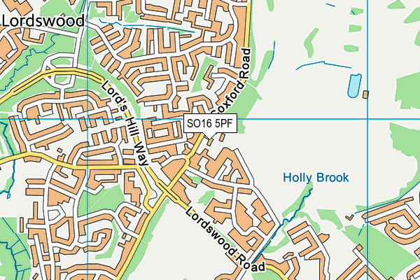 SO16 5PF map - OS VectorMap District (Ordnance Survey)