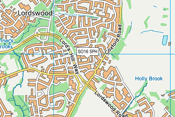 SO16 5PH map - OS VectorMap District (Ordnance Survey)