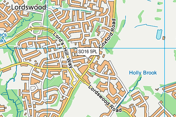 SO16 5PL map - OS VectorMap District (Ordnance Survey)