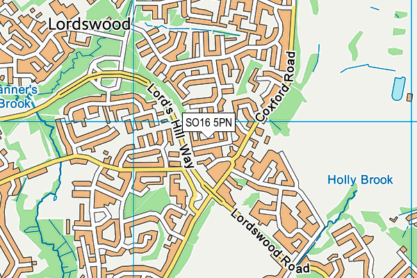 SO16 5PN map - OS VectorMap District (Ordnance Survey)