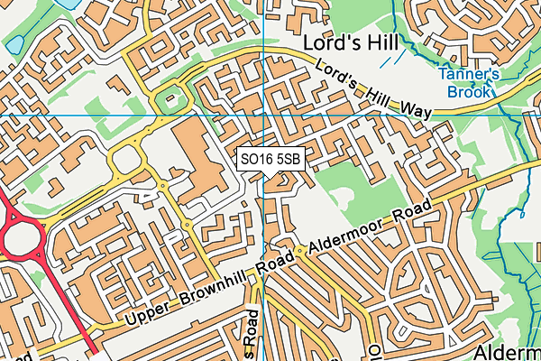 SO16 5SB map - OS VectorMap District (Ordnance Survey)