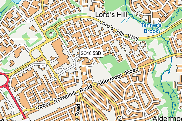 SO16 5SD map - OS VectorMap District (Ordnance Survey)