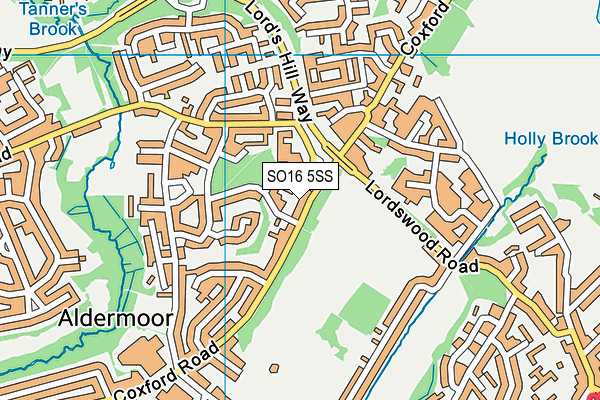 SO16 5SS map - OS VectorMap District (Ordnance Survey)