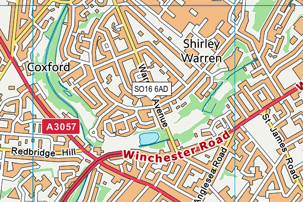 SO16 6AD map - OS VectorMap District (Ordnance Survey)