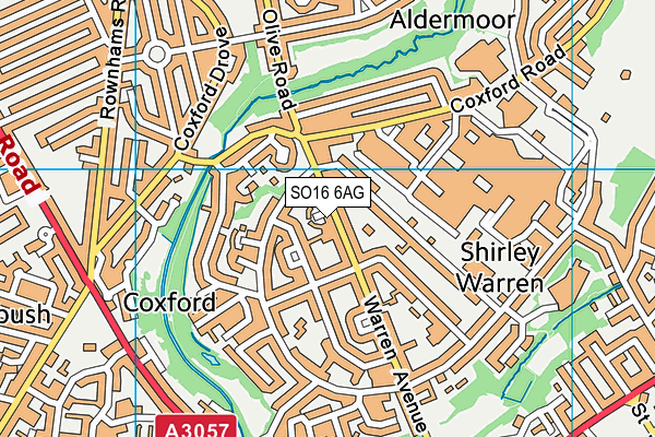 SO16 6AG map - OS VectorMap District (Ordnance Survey)