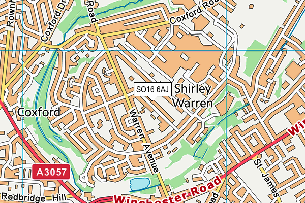 SO16 6AJ map - OS VectorMap District (Ordnance Survey)