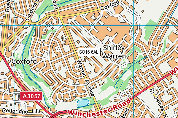 SO16 6AL map - OS VectorMap District (Ordnance Survey)