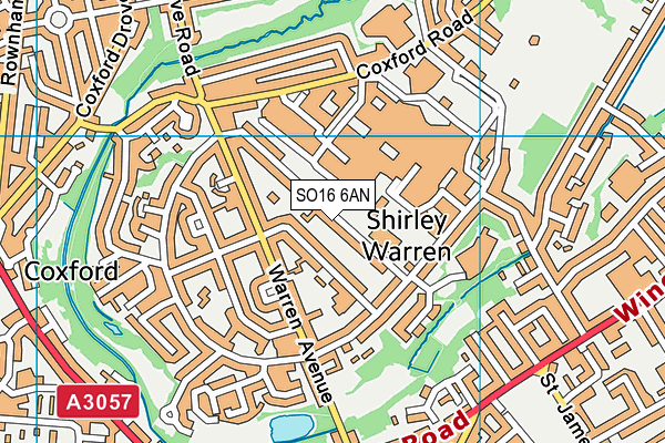 SO16 6AN map - OS VectorMap District (Ordnance Survey)
