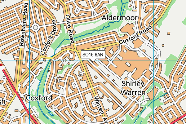 SO16 6AR map - OS VectorMap District (Ordnance Survey)